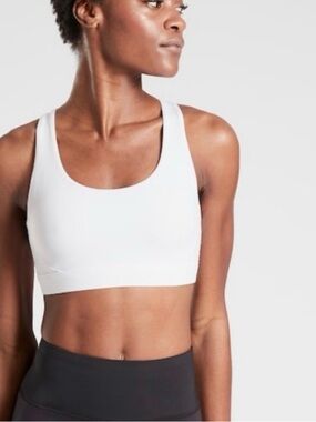 Athleta White Ultimate Bra A-C Cup Size XS Racerback Sports Bra